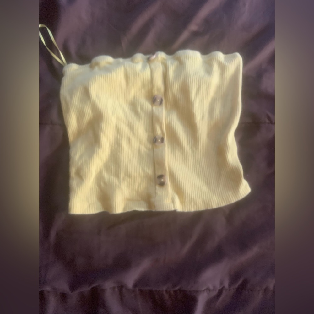 Yellow crop top, size: medium